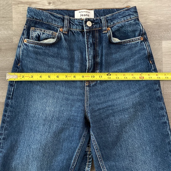 Reformation Wilder High Rise Wide Leg Jeans Womens 26 Donner Wash Blue Cotton - Picture 13 of 14